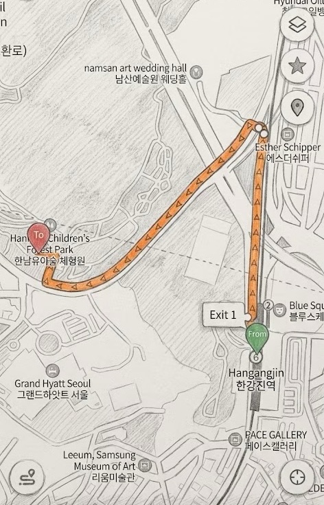 대중교통 이용 시 남산한남웨딩가든 오시는 길
